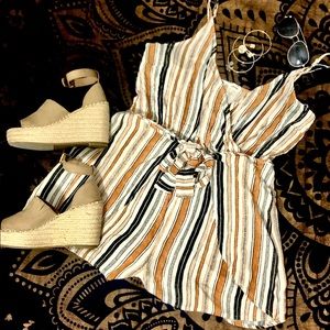 Garage yellow and white striped romper, medium
